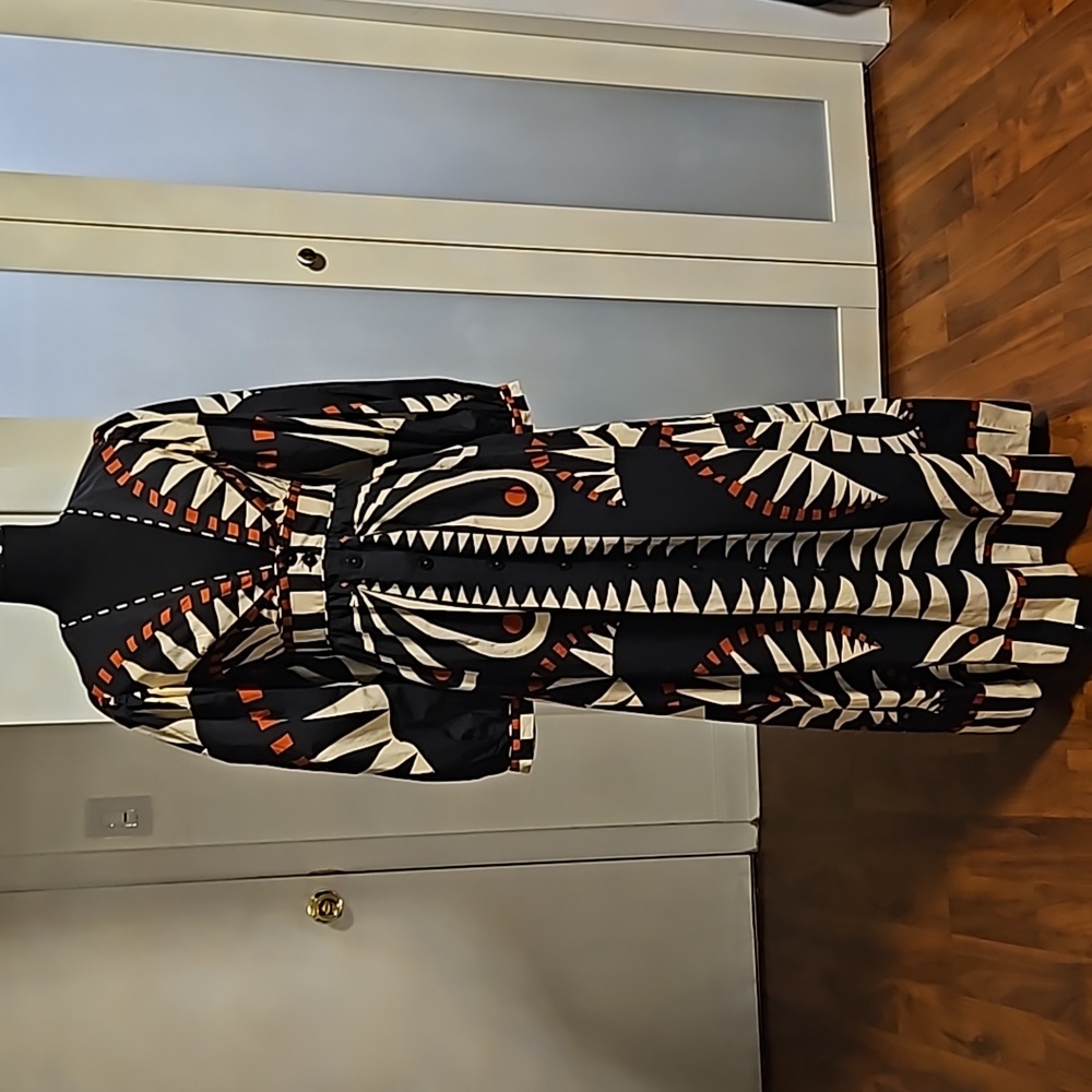 Farm Rio black coconut grove puff sleeve maxi dress XS - Picture 3 of 4